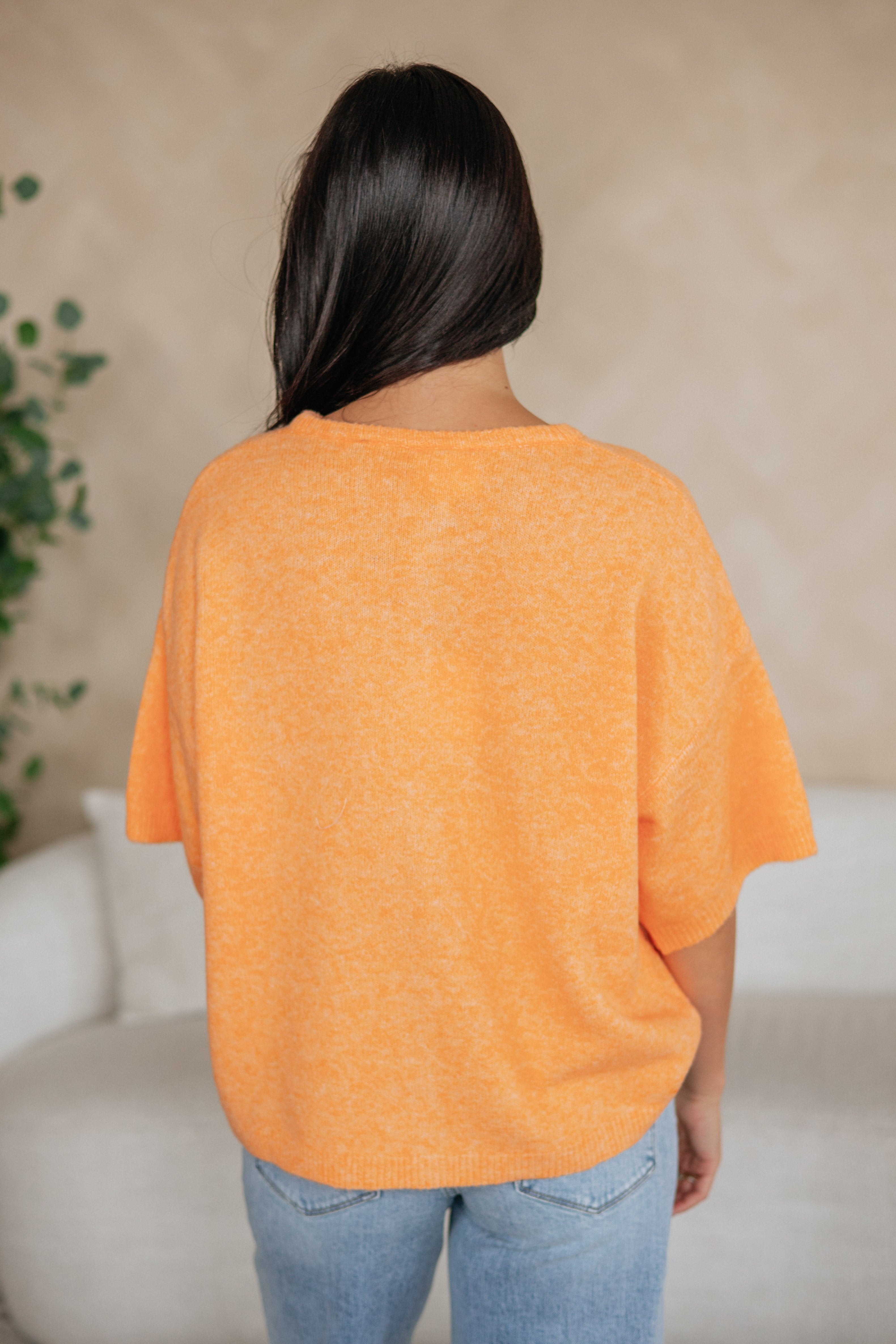 Round Neck Short Sleeve Drop Shoulder Sweater Knit Cardigan